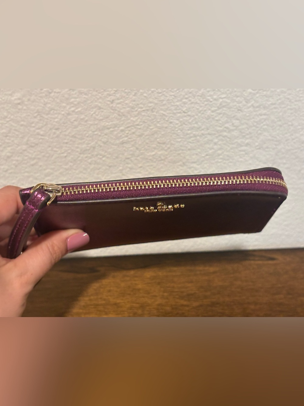 kate spade Metallic Plum Wristlet in Shimmery Wine - Picture 3 of 9